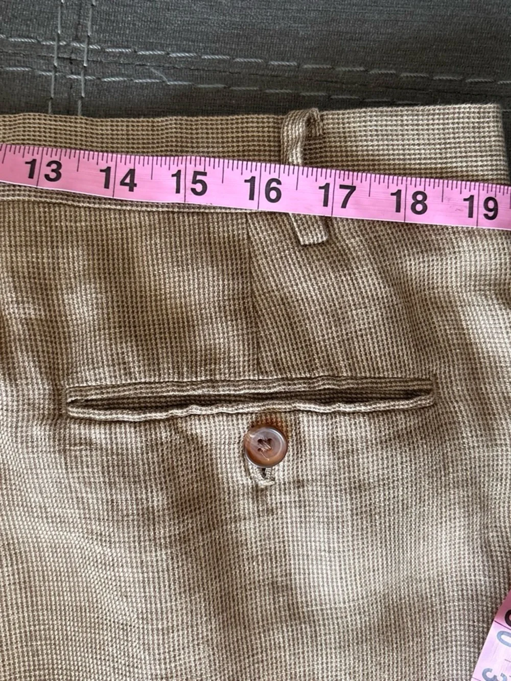 lauren ralph lauren slim man’s tan 100% linen pants. 38/30